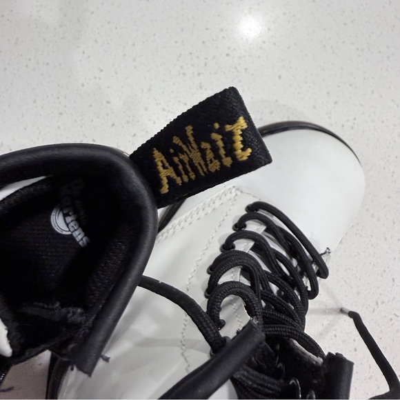 Dr. Martens 1460 Youth 9 White Combat Boots | Mini Grunge Alt Kid Capsule Zip - Picture 5 of 6